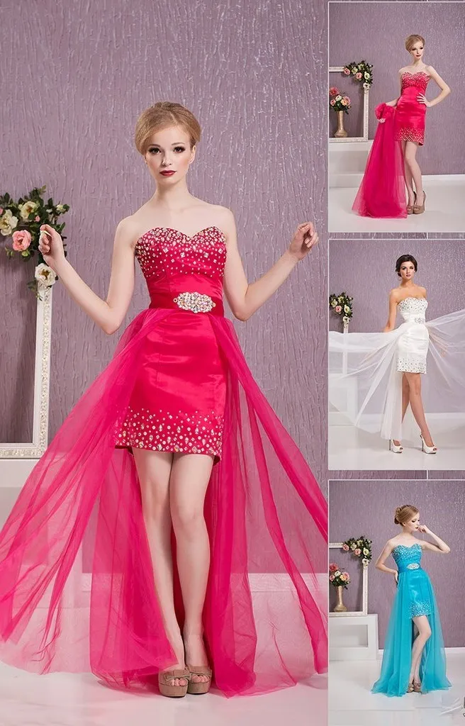 ---Vestidos de dama de honor e invitadas al matrimonio con muchos adornos brillantes y cola desmontable colección 2021--