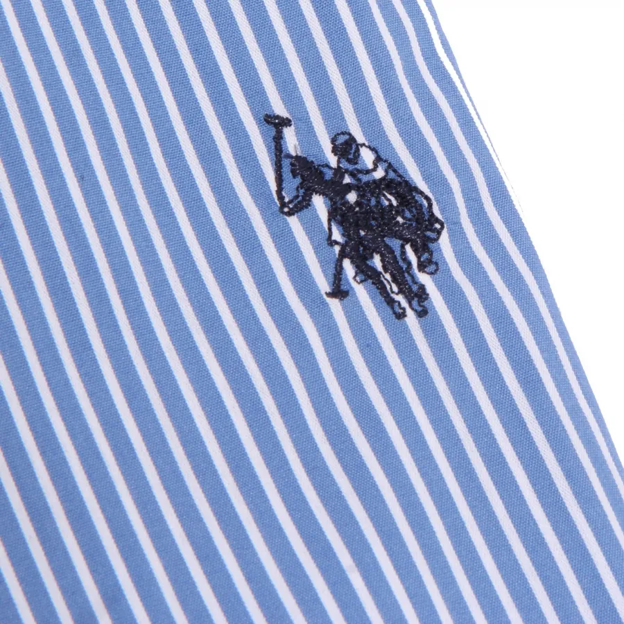 3802K camicia uomo U.S. POLO ASSN. SLIM FIT light blu/white striped shirt man