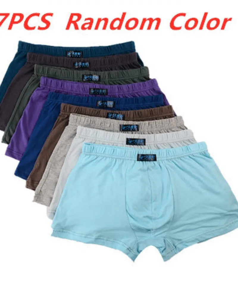 7pcslot 100cotton Mens Boxer Mutandine Mutande Grandi Dimensioni Biancheria Intima Allentata Large Short 5xl 6xl Maschio