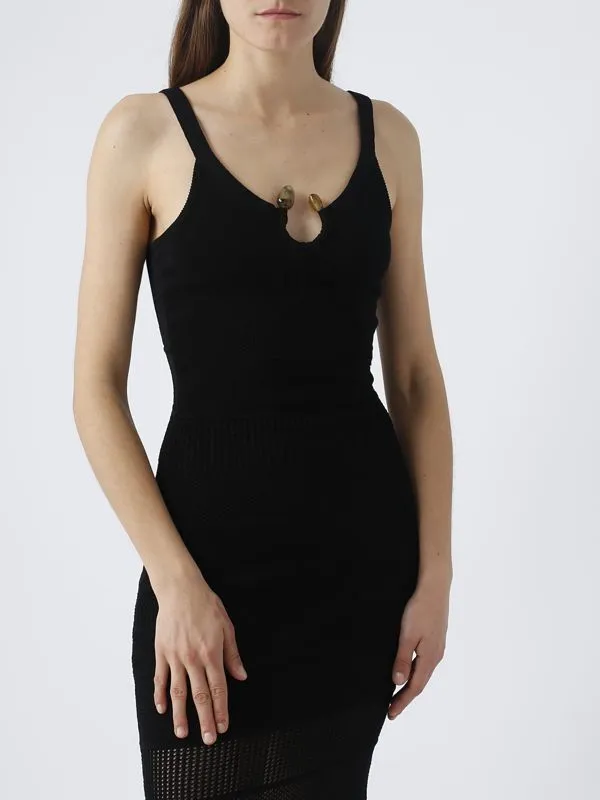 Abito donna Nenette Tancredi in maglia traforata Nero