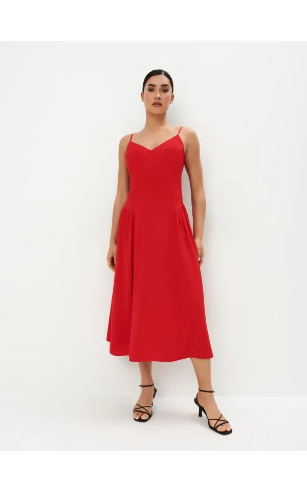 Abito midi con spalline