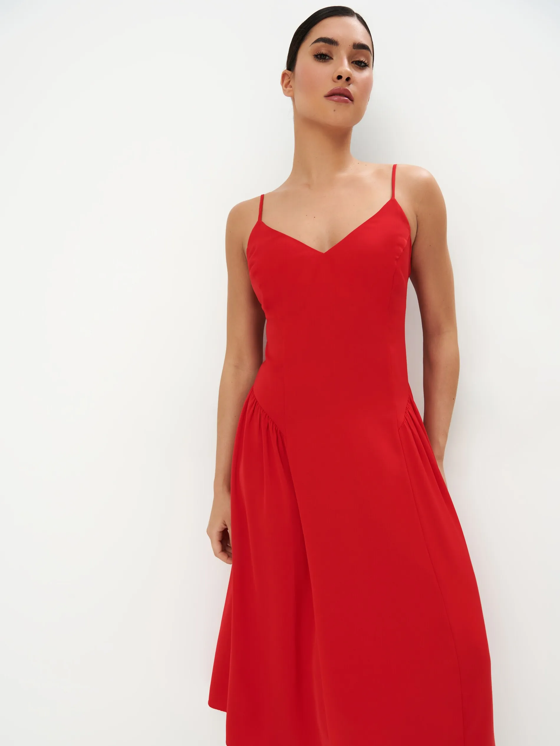 Abito midi con spalline