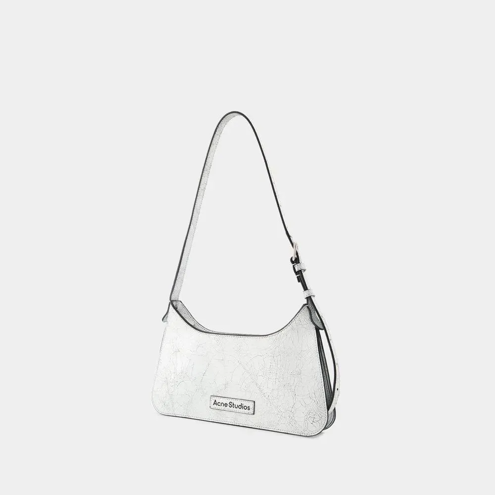 Acne Studios Platt Mini Crackle Hobo Bag - Leather - White White 