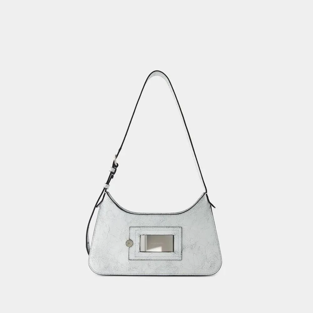 Acne Studios Platt Mini Crackle Hobo Bag - Leather - White White 