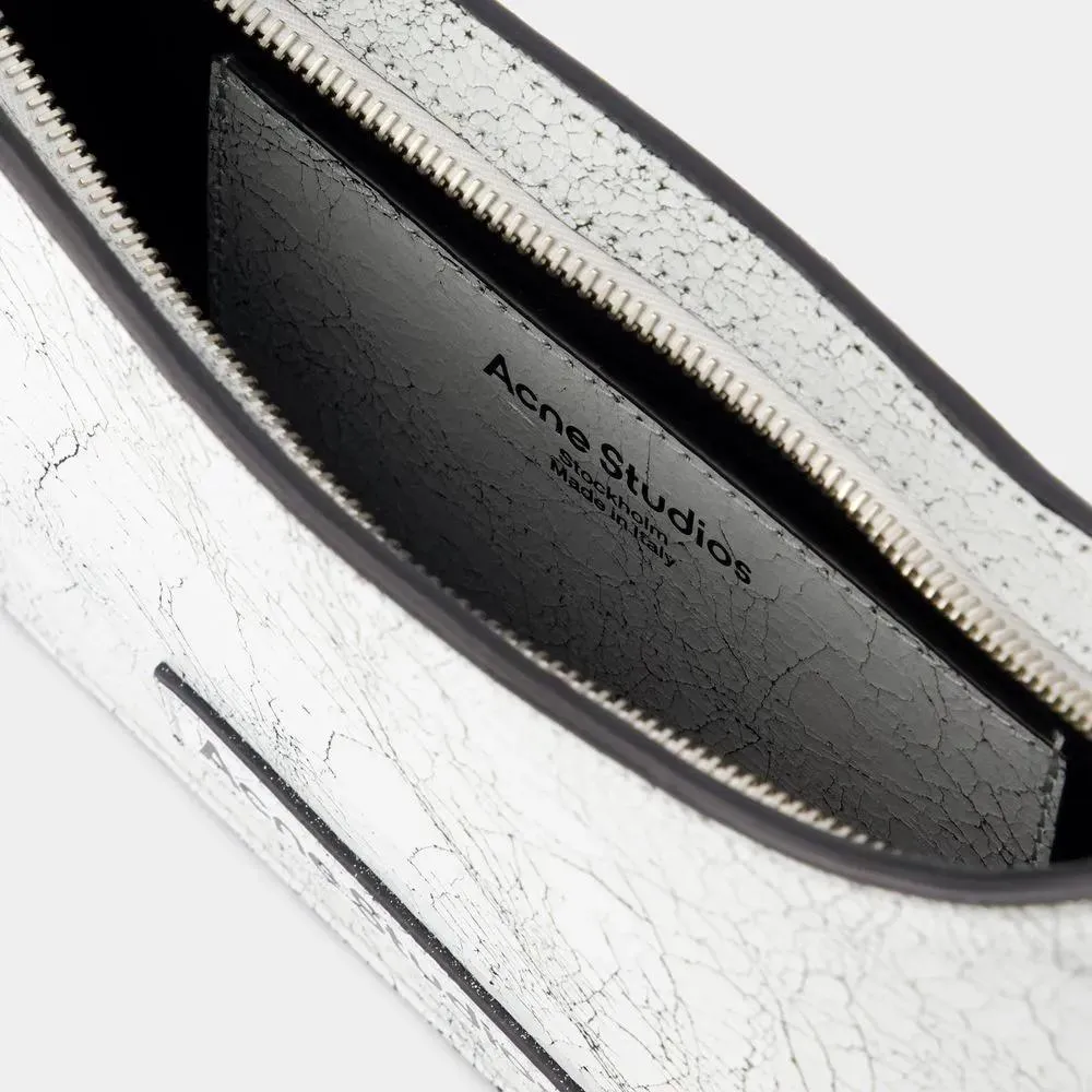 Acne Studios Platt Mini Crackle Hobo Bag - Leather - White White 