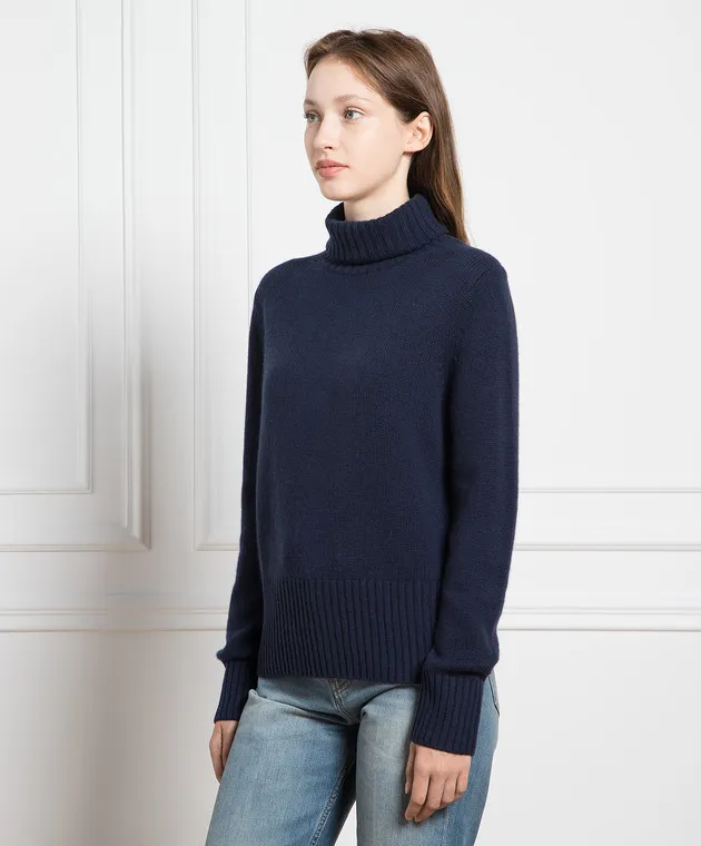 Allude Maglione blu in lana e cashmere 23517643