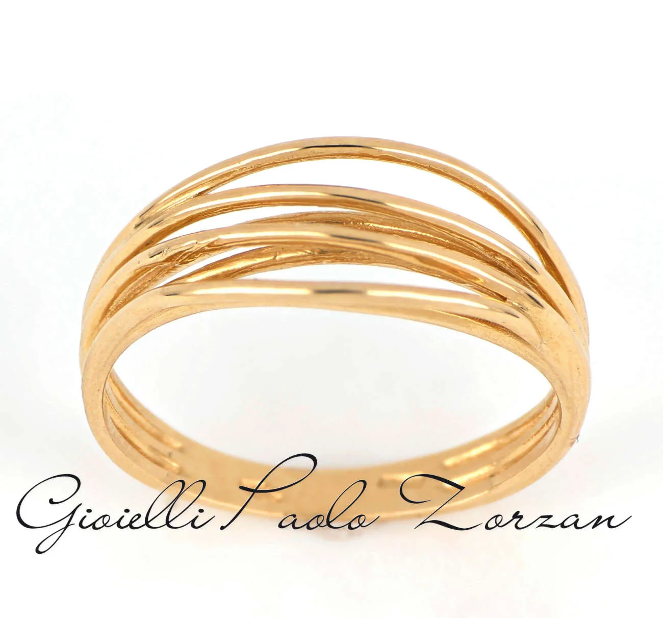 Anello fascia a fili in oro giallo AN-74