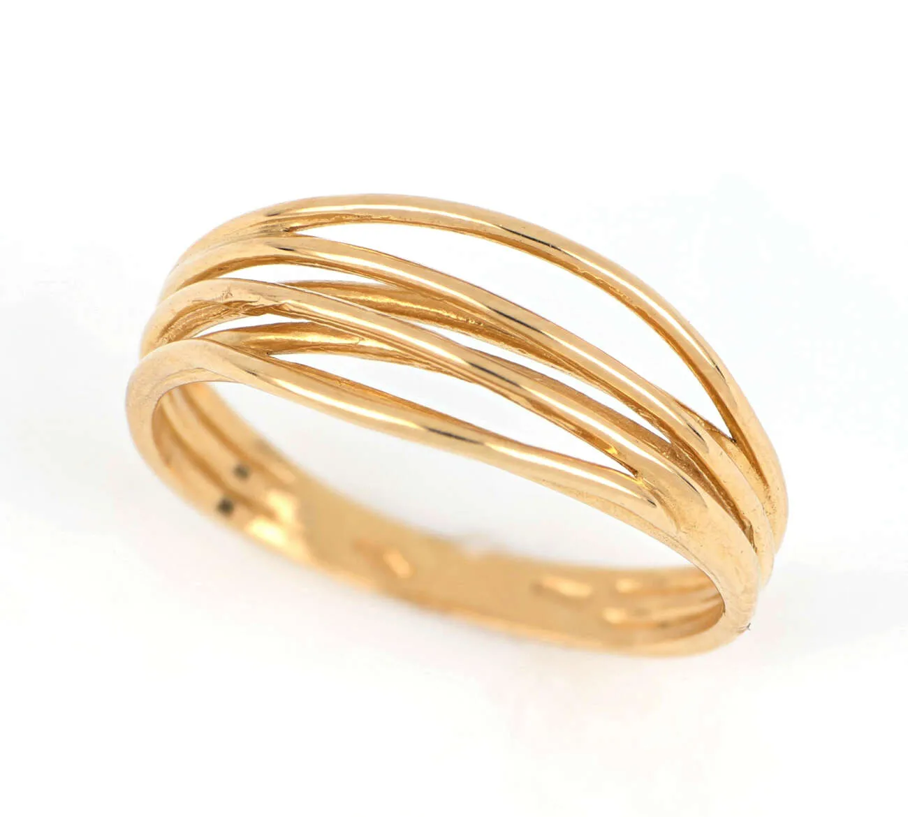 Anello fascia a fili in oro giallo AN-74