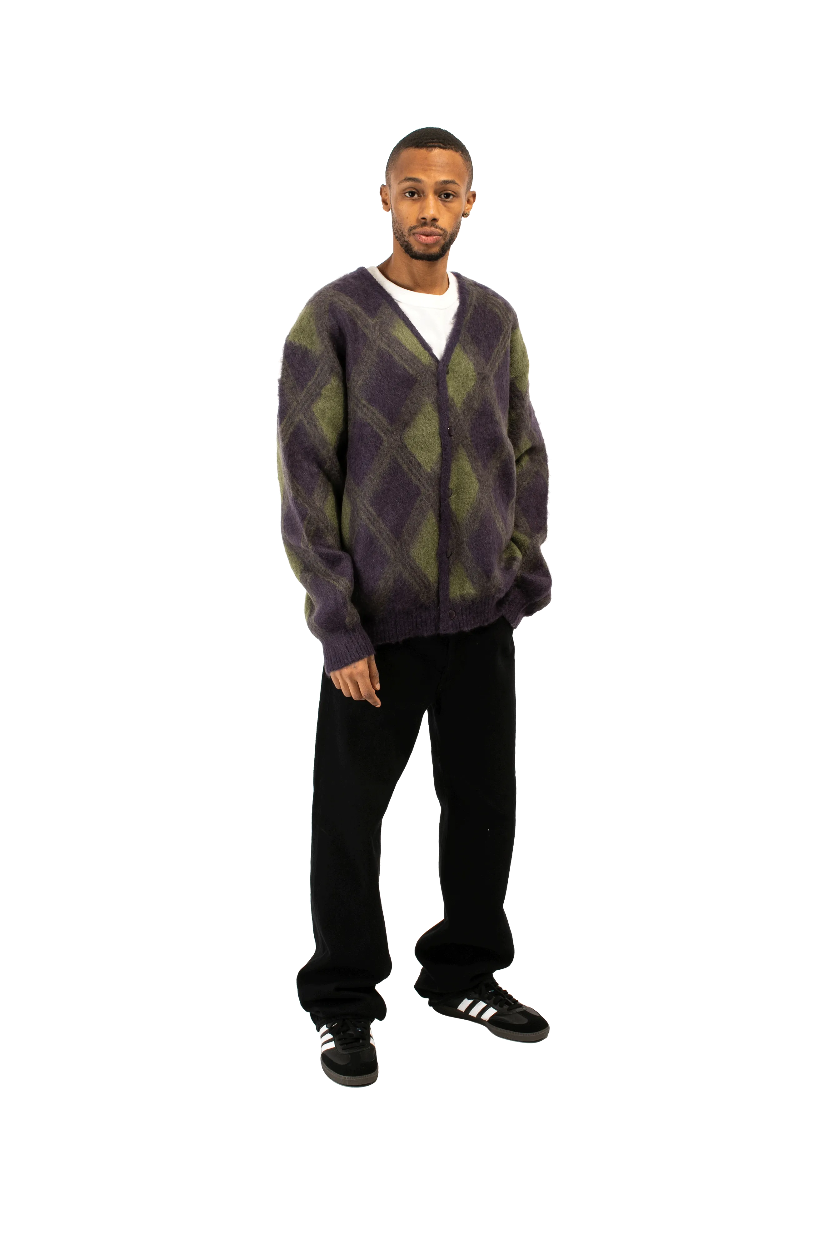 Argyle Mohair Cardigan