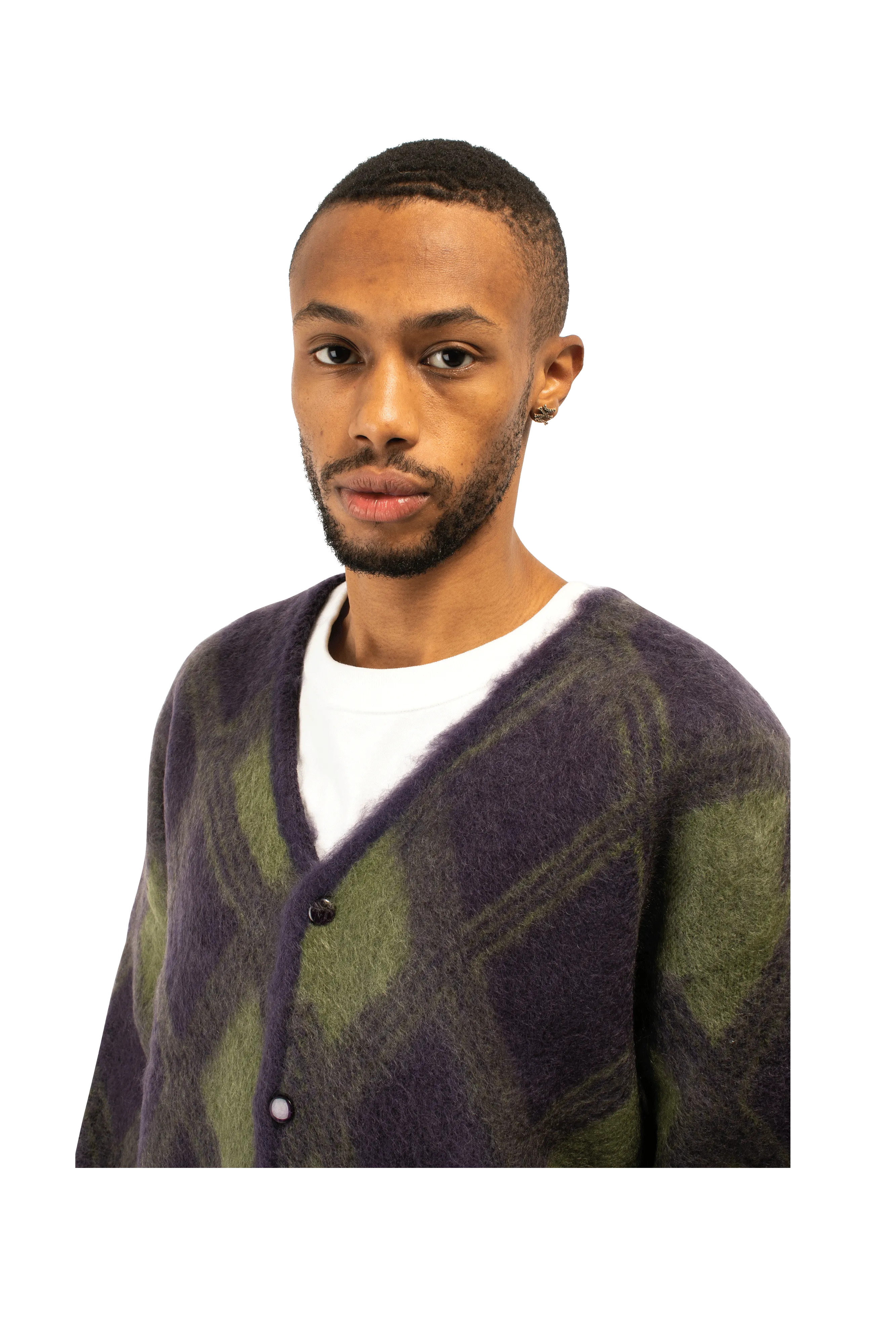 Argyle Mohair Cardigan