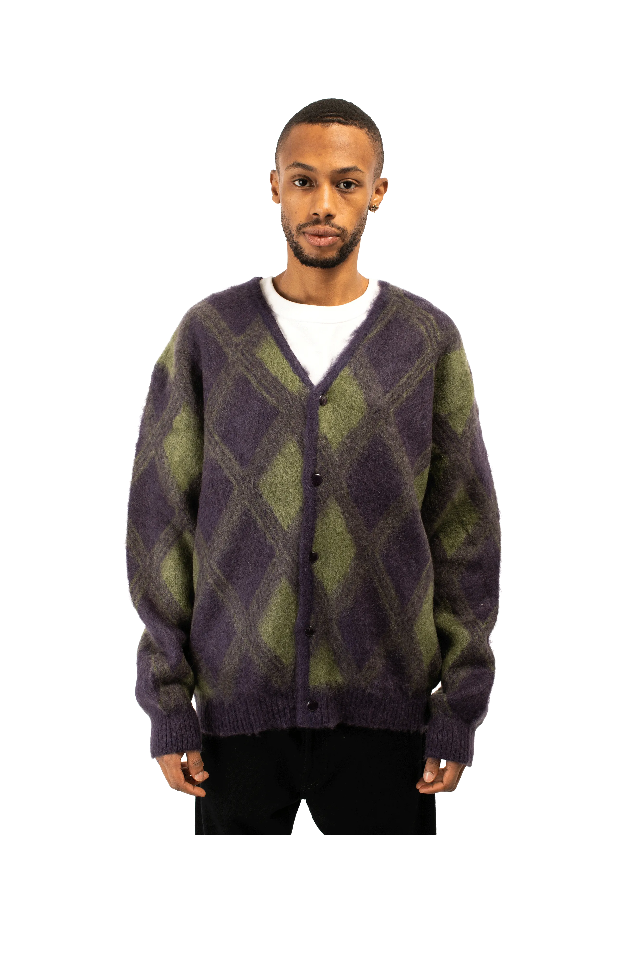 Argyle Mohair Cardigan