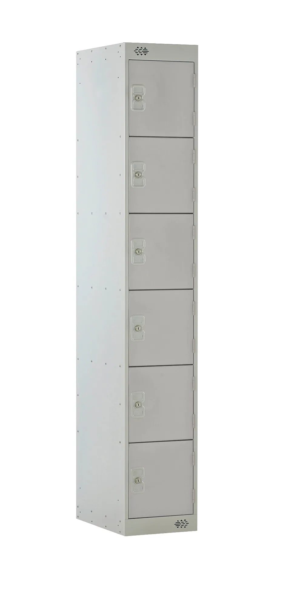 Armadietto Grigio chiaro RS PRO 6 porta Vented, 1800 mm x 300 mm x 450mm