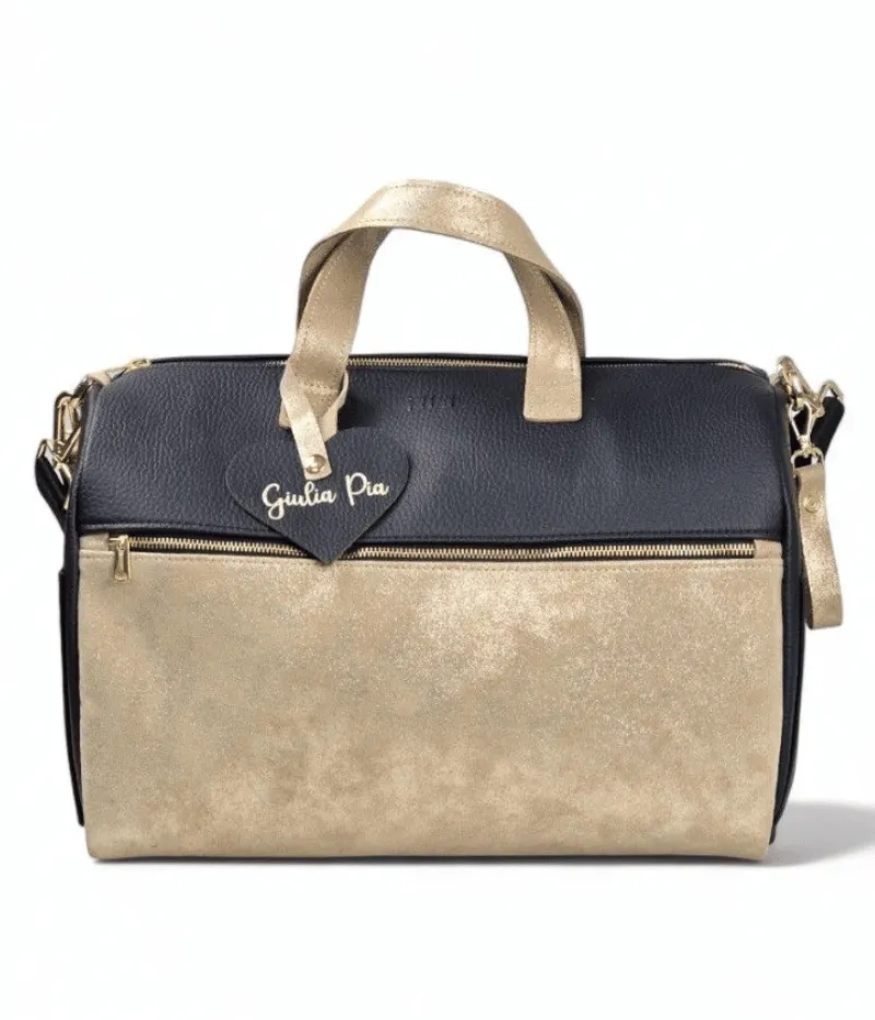 Bauletto Passeggino - Mommy Bag nera e oro