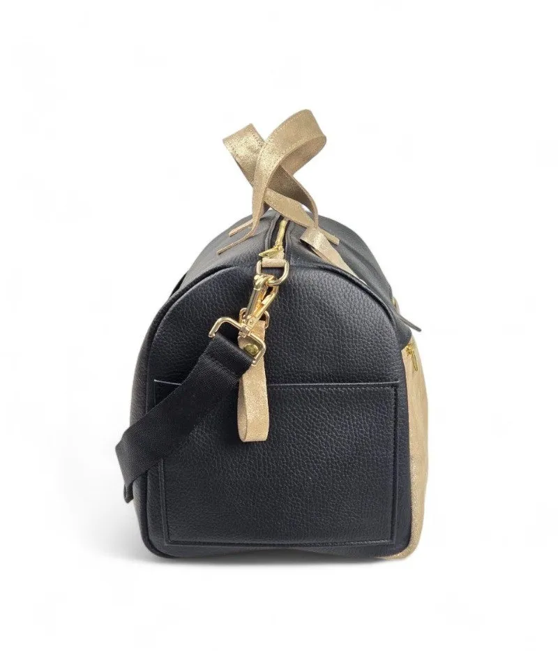 Bauletto Passeggino - Mommy Bag nera e oro