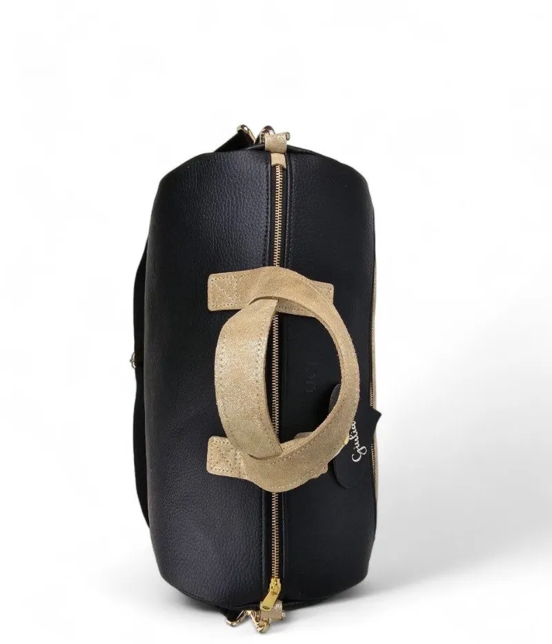 Bauletto Passeggino - Mommy Bag nera e oro