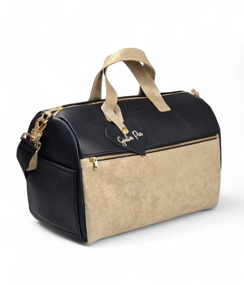 Bauletto Passeggino - Mommy Bag nera e oro