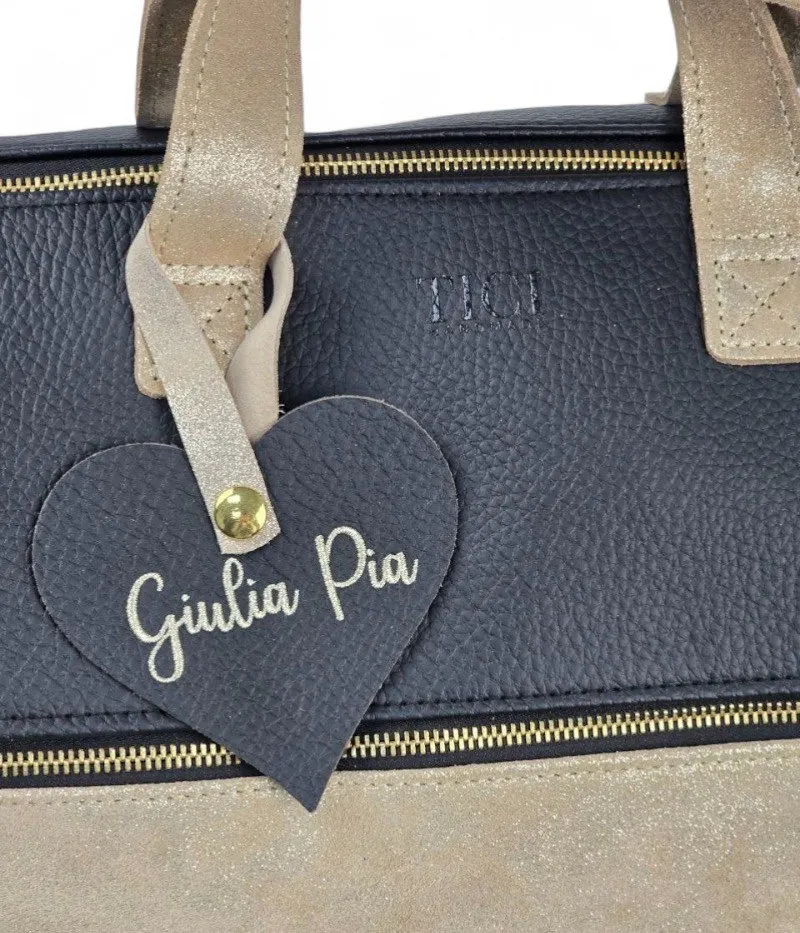 Bauletto Passeggino - Mommy Bag nera e oro
