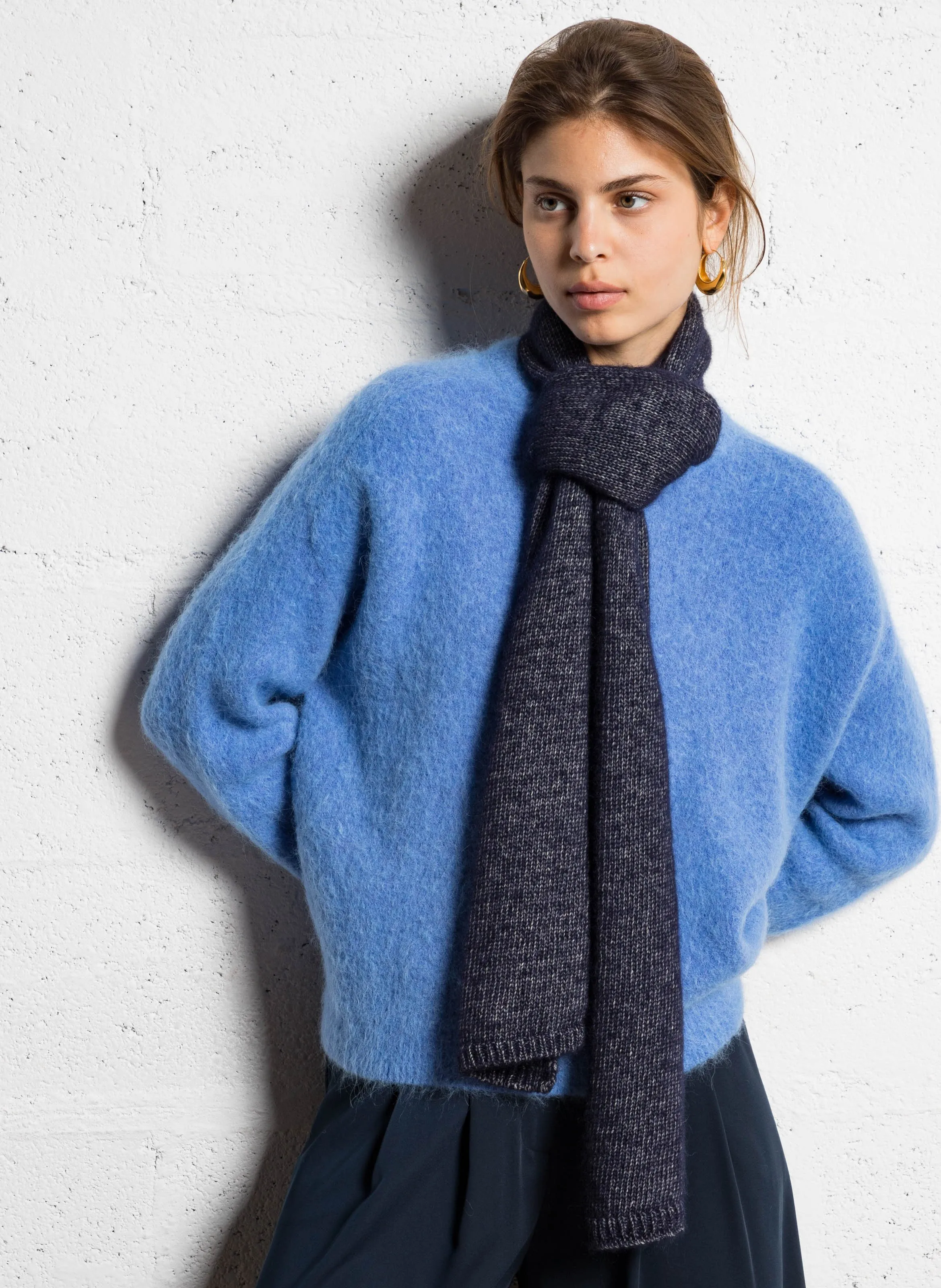  BECKSONDERGAARD   LENNY - Sciarpa in misto cotone e lana | Blu