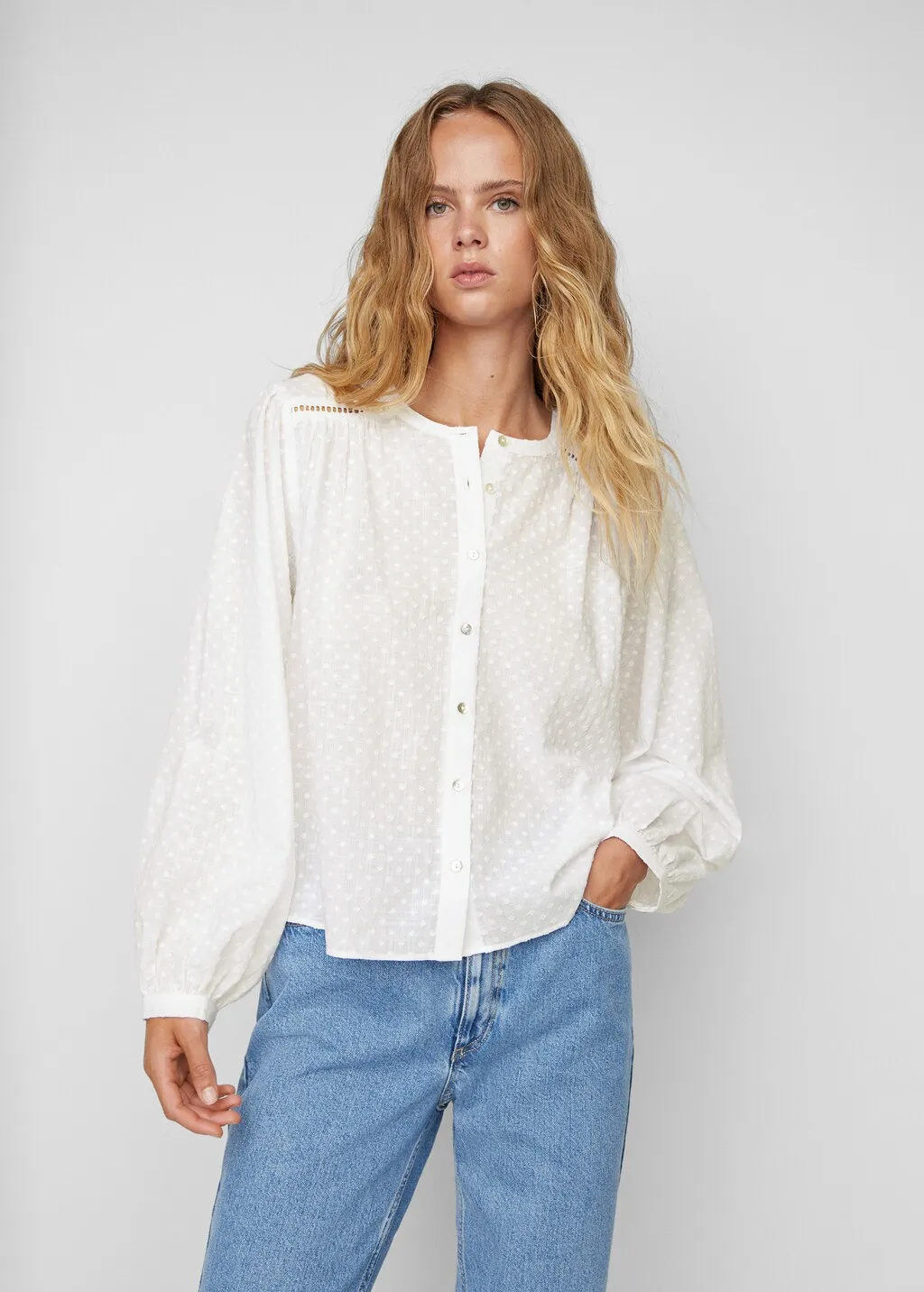 Blusa cotone plumeti