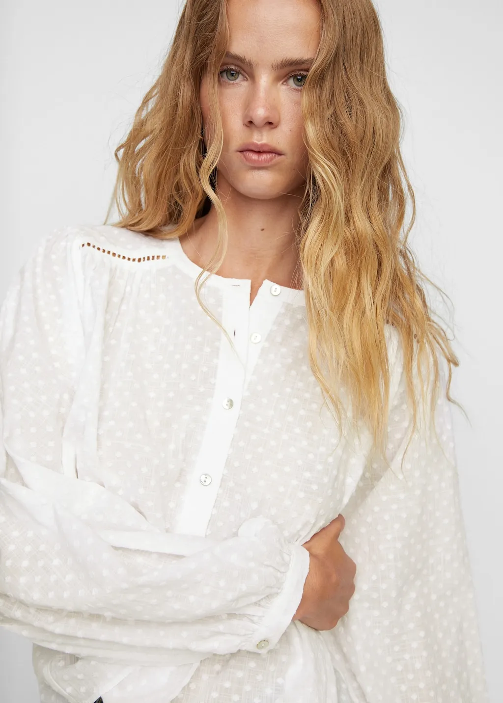 Blusa cotone plumeti