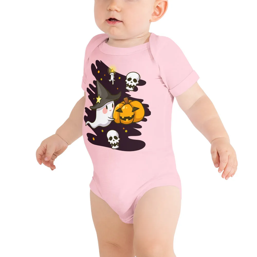 Body a maniche corte per neonato con fantasmi di Halloween