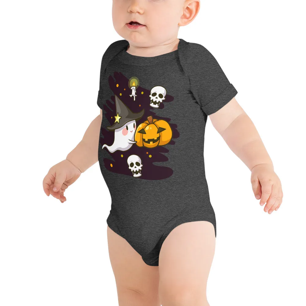 Body a maniche corte per neonato con fantasmi di Halloween