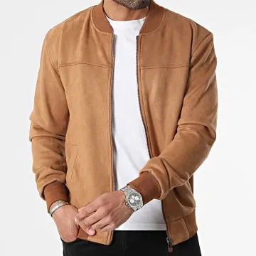 Bomber in camoscio color cammello