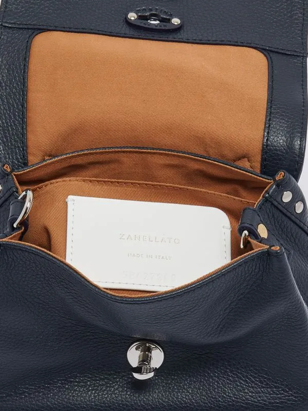 Borsa donna Zanellato Postina Daily baby in pelle martellata Navy