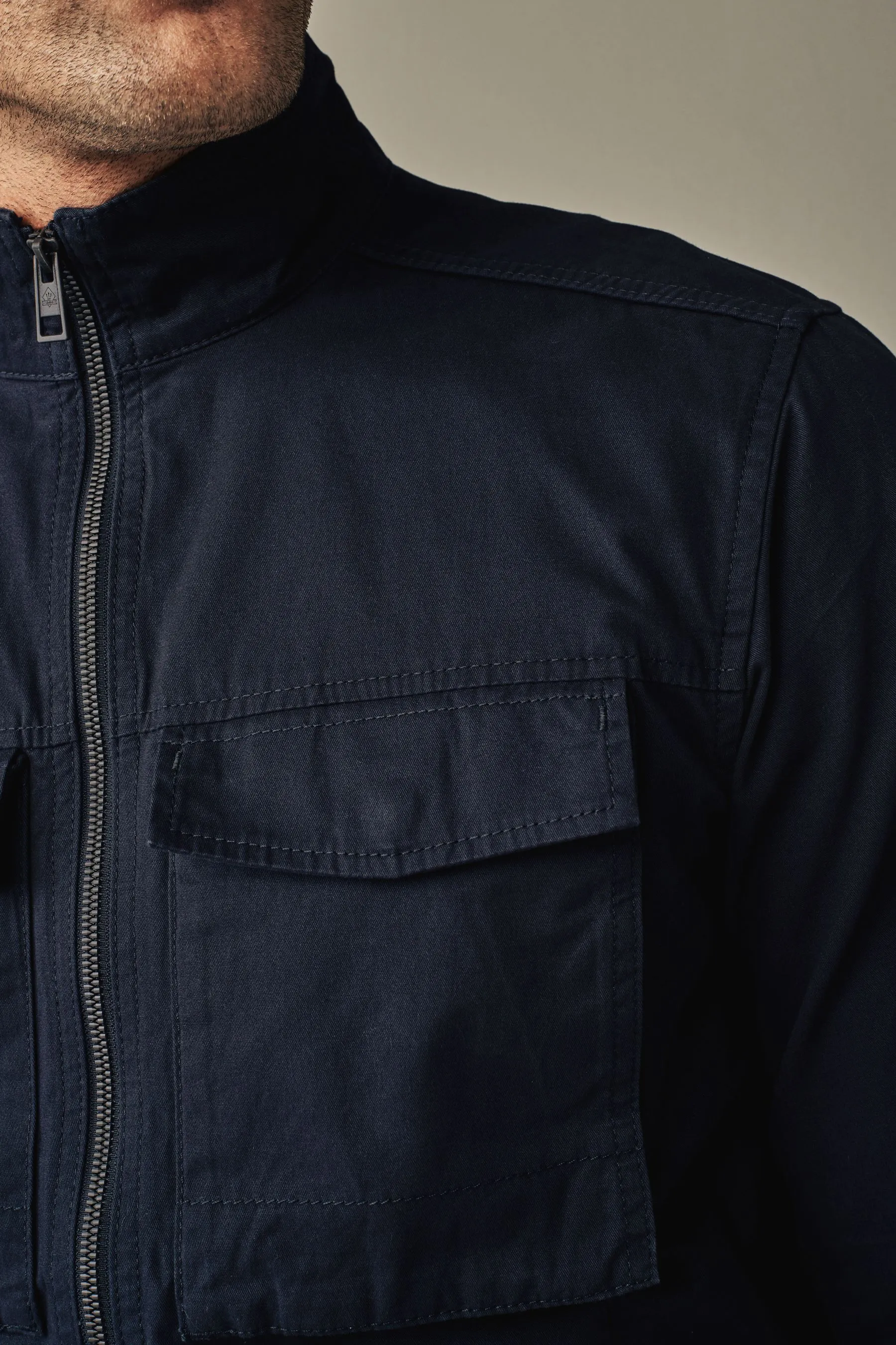 Borsa stile camicia in cotone con zip