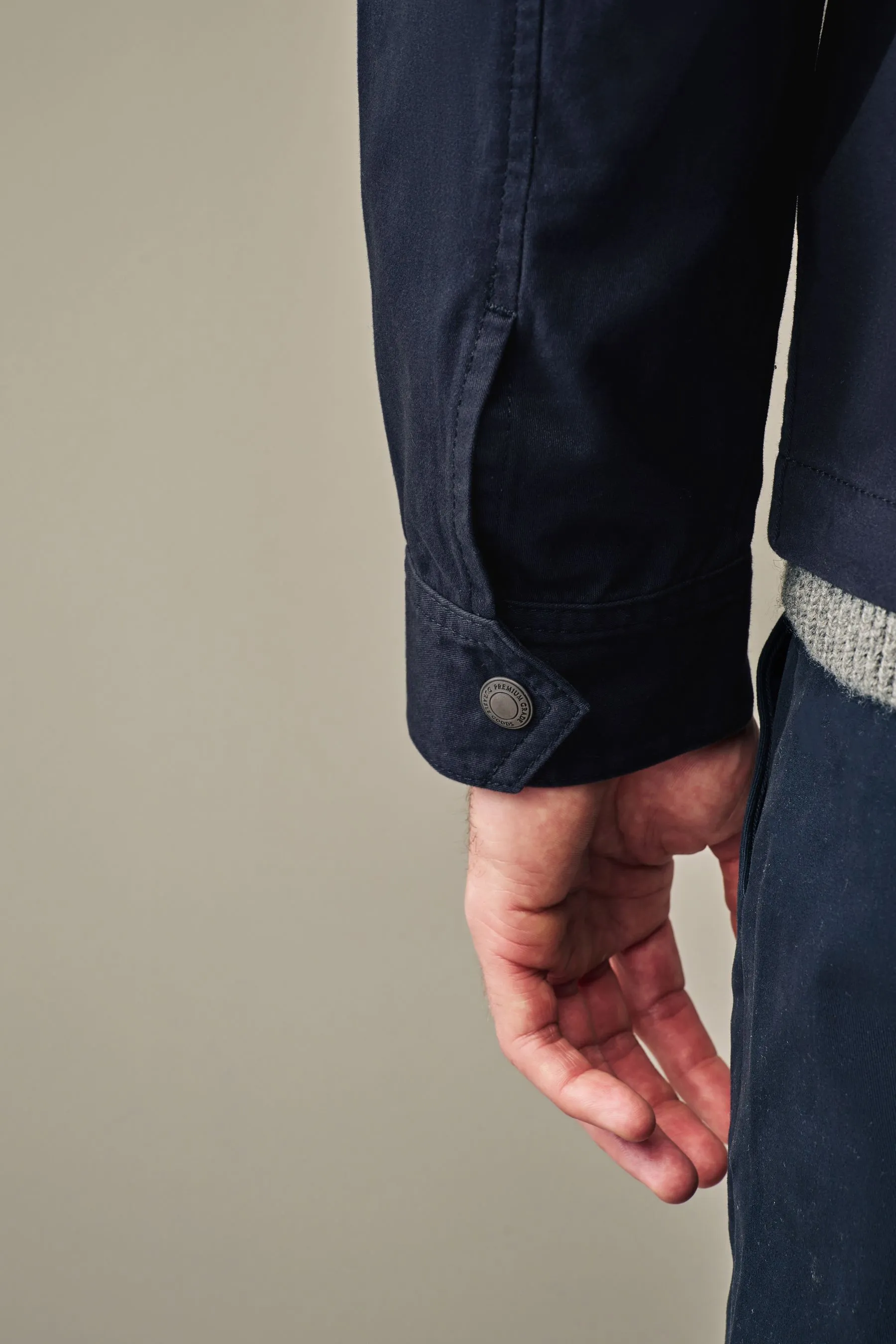 Borsa stile camicia in cotone con zip