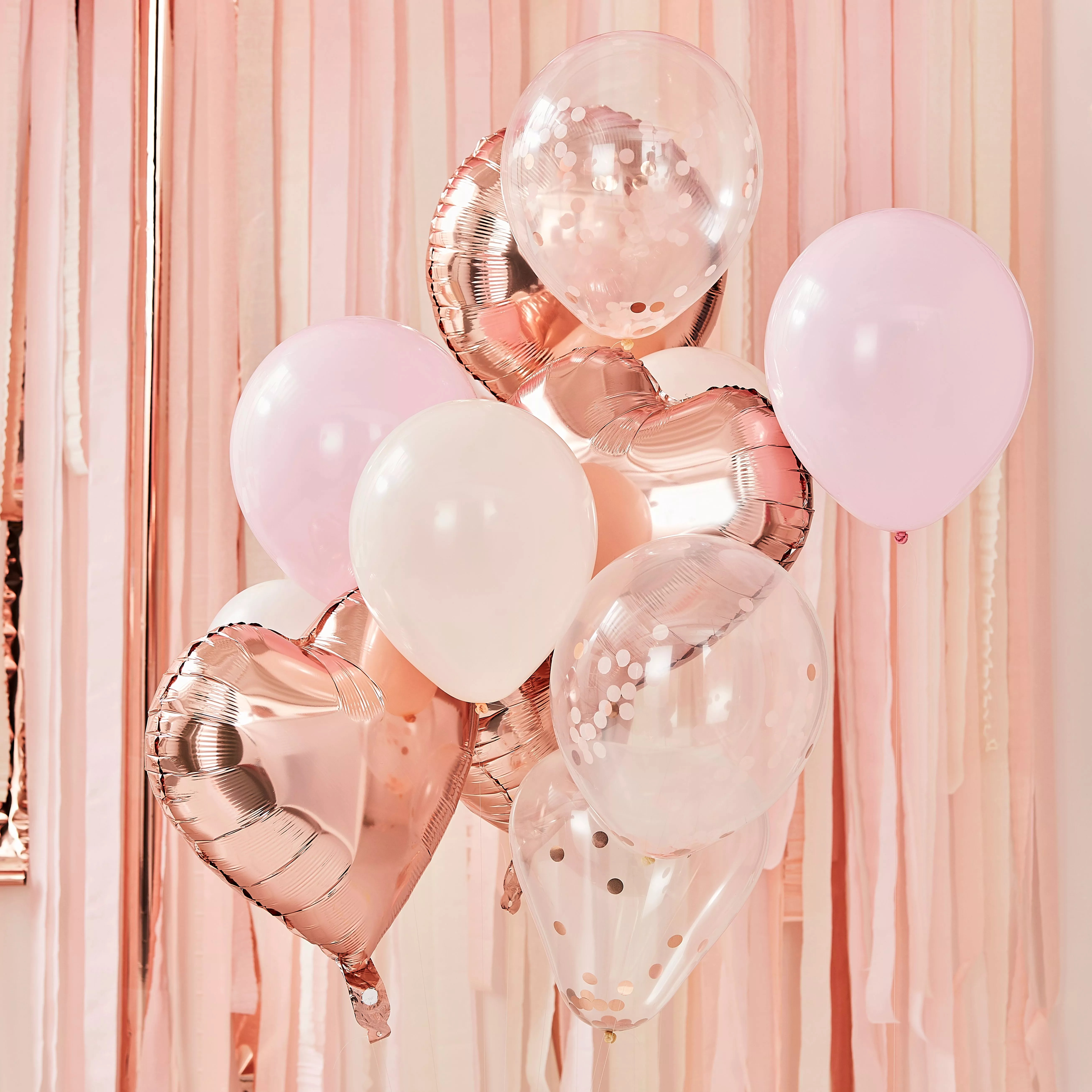 Bouquet palloncini oro rosa