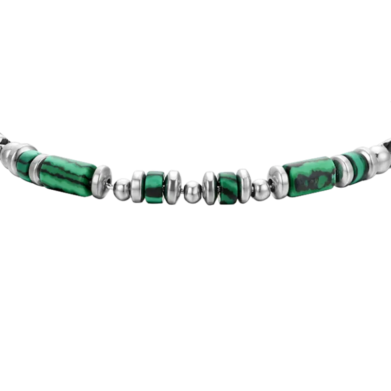 BRACCIALE UOMO IN ACCIAIO MALACHITE VERDE