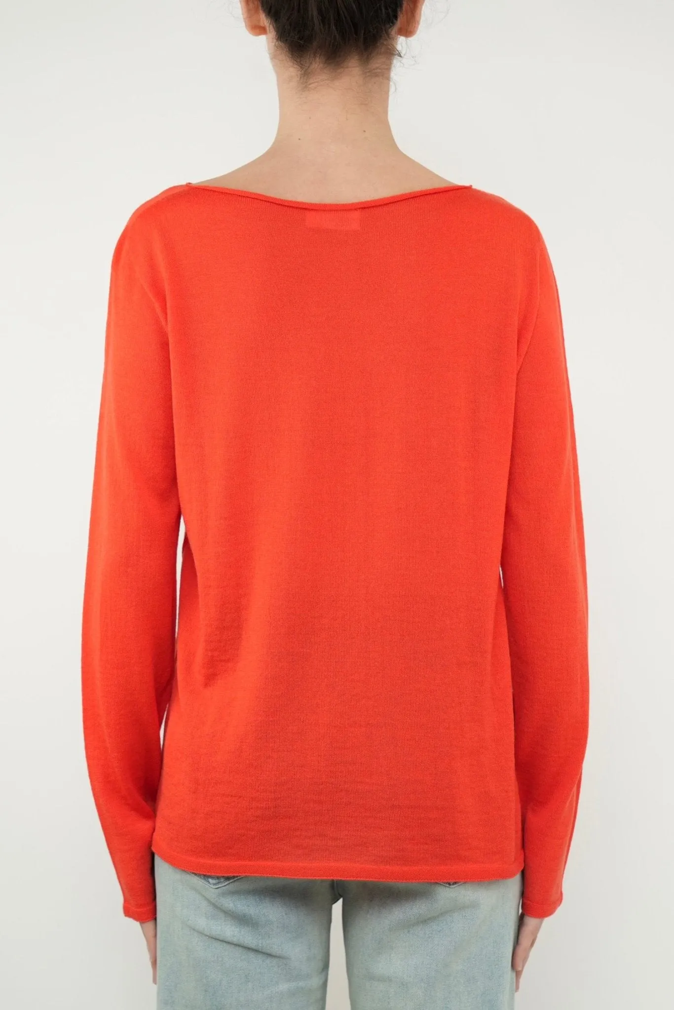 Bulier-Maglia scollo barca lana vergine merino Zegna Baruffa - Arancio