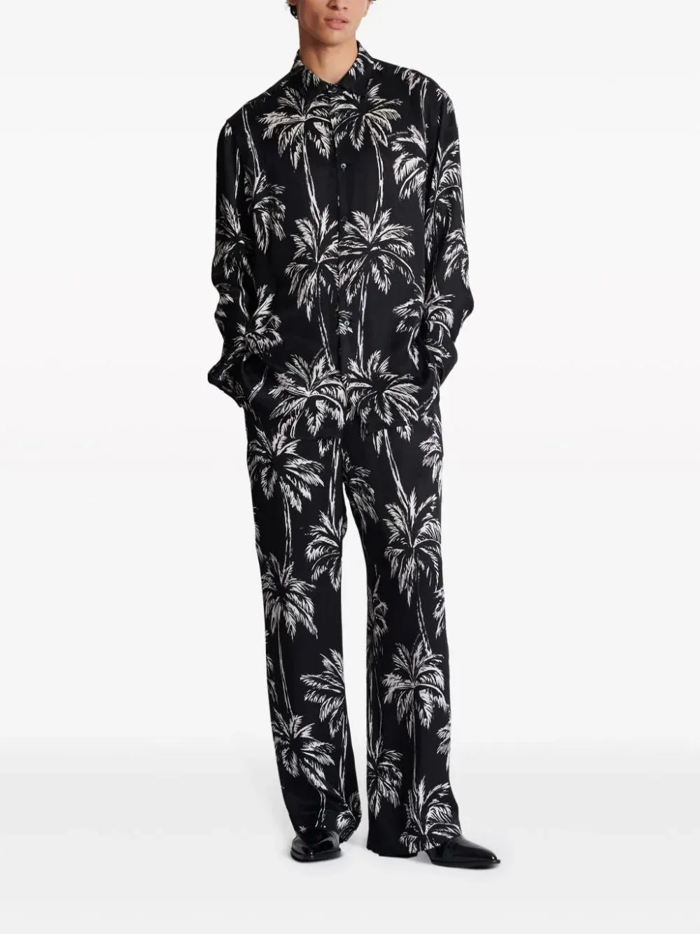 Camicia con stampa palme