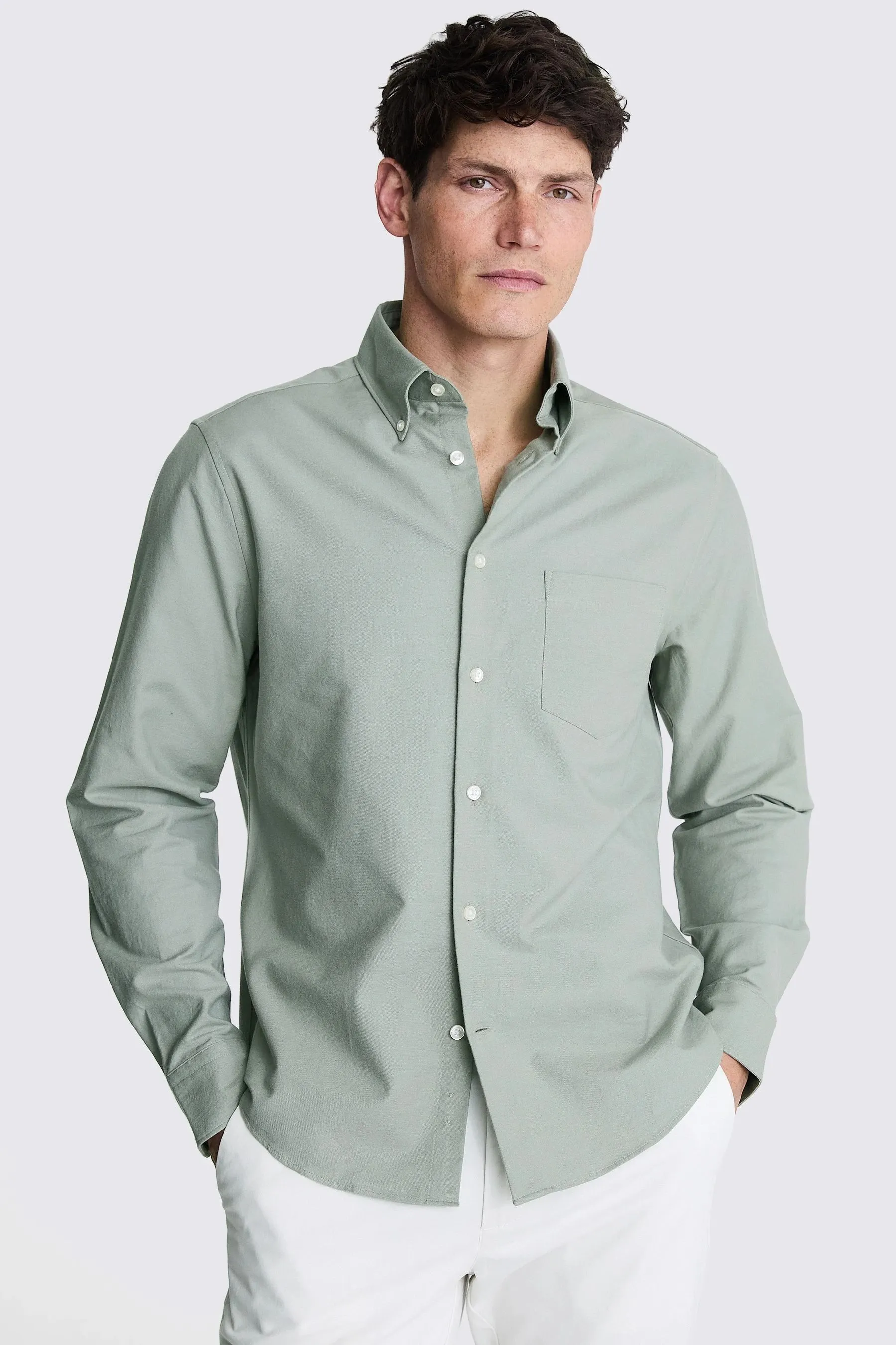 Camicia in Oxford 100% cotone lavato MOSS    