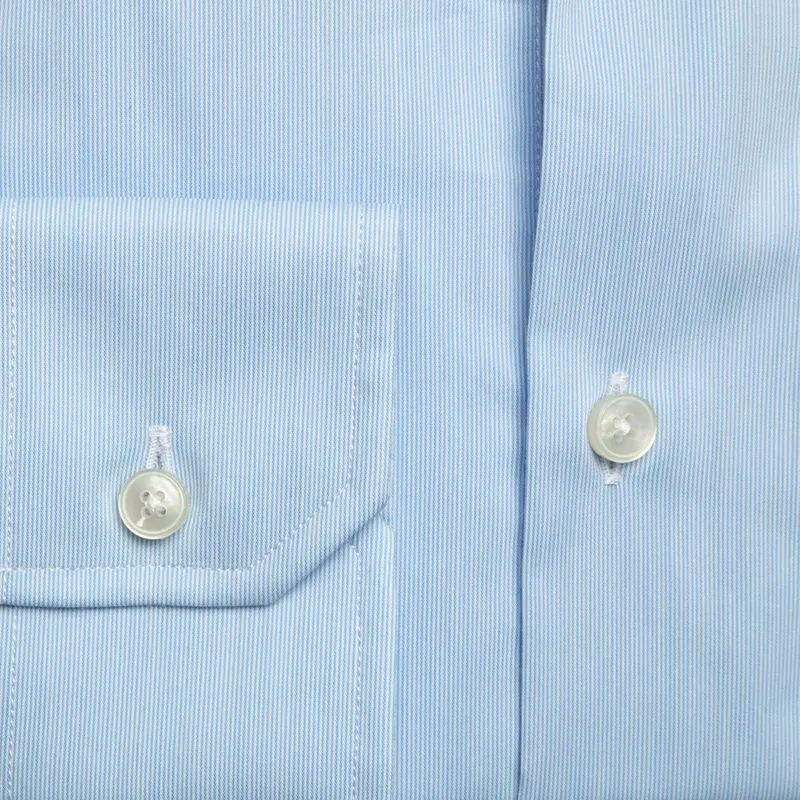 Camicia Tailor fit azzurra a righe sottili 