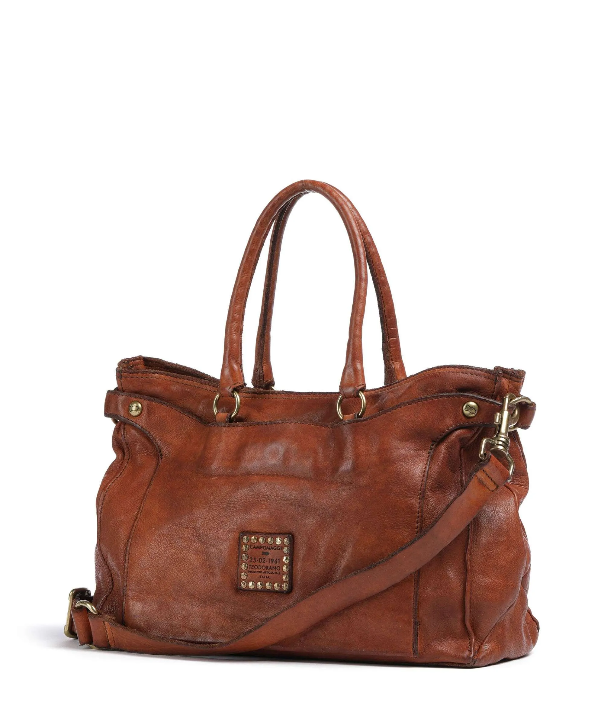  Campomaggi Borsa a mano pelle bovina cognac  