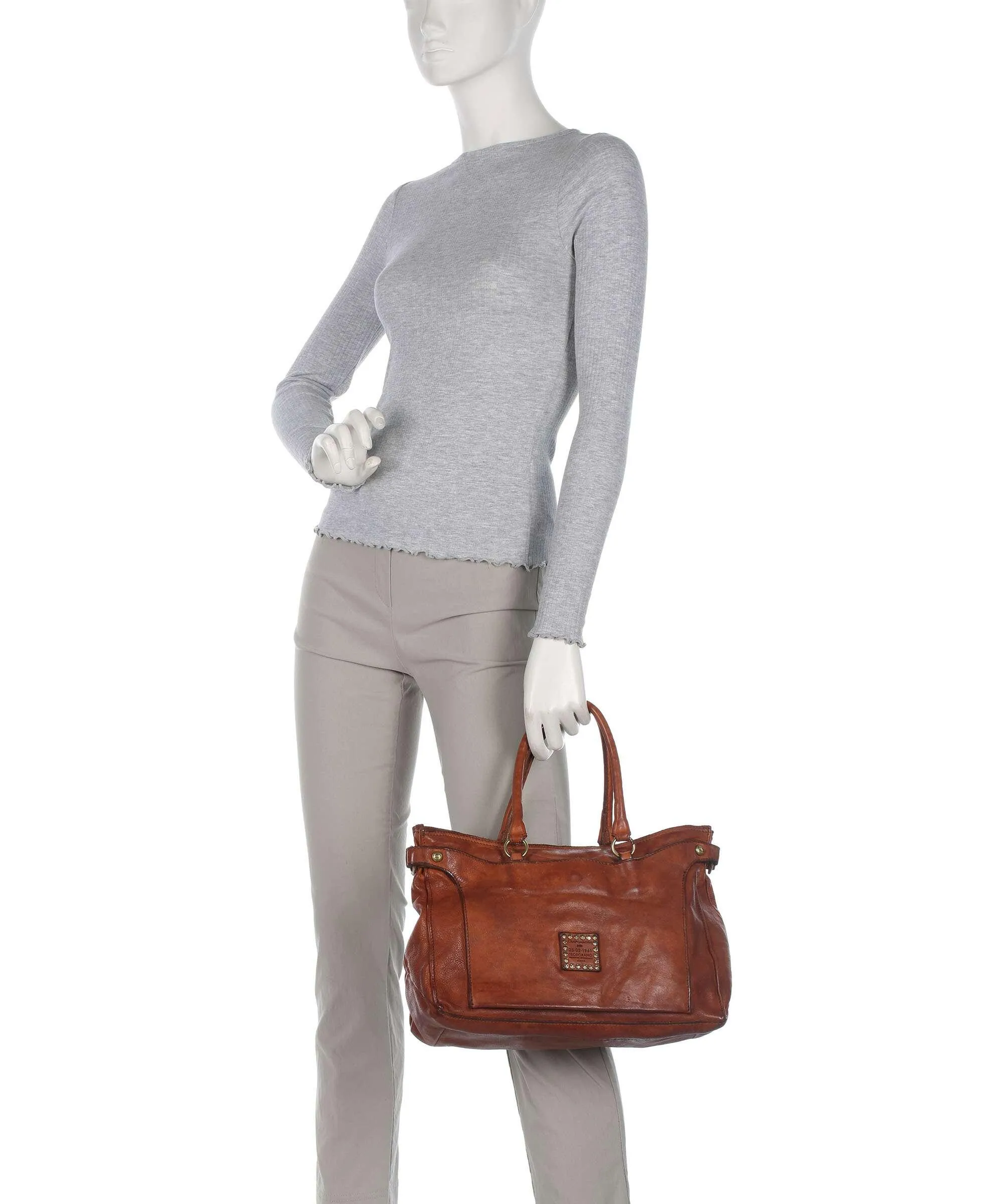  Campomaggi Borsa a mano pelle bovina cognac  