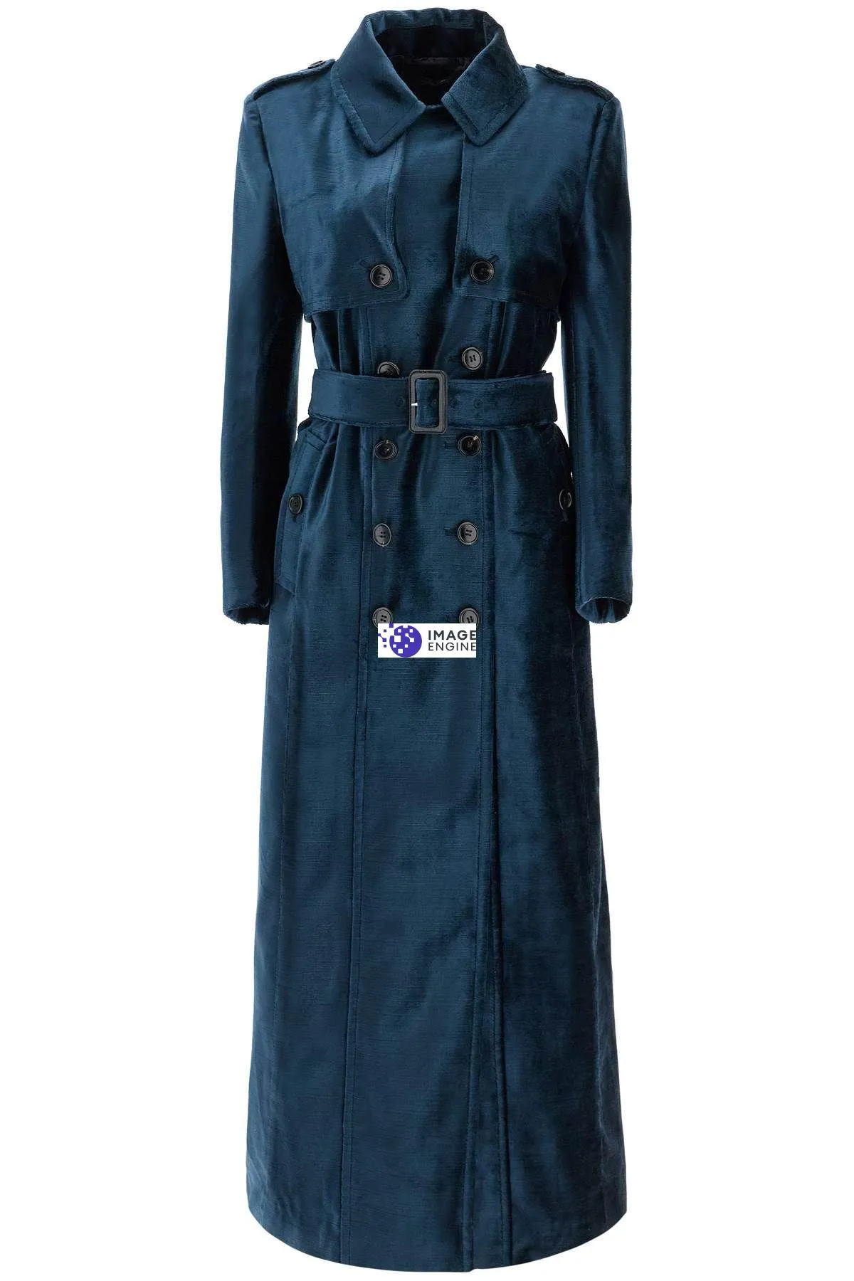 Cappotto doppiopetto in velluto fiammato
