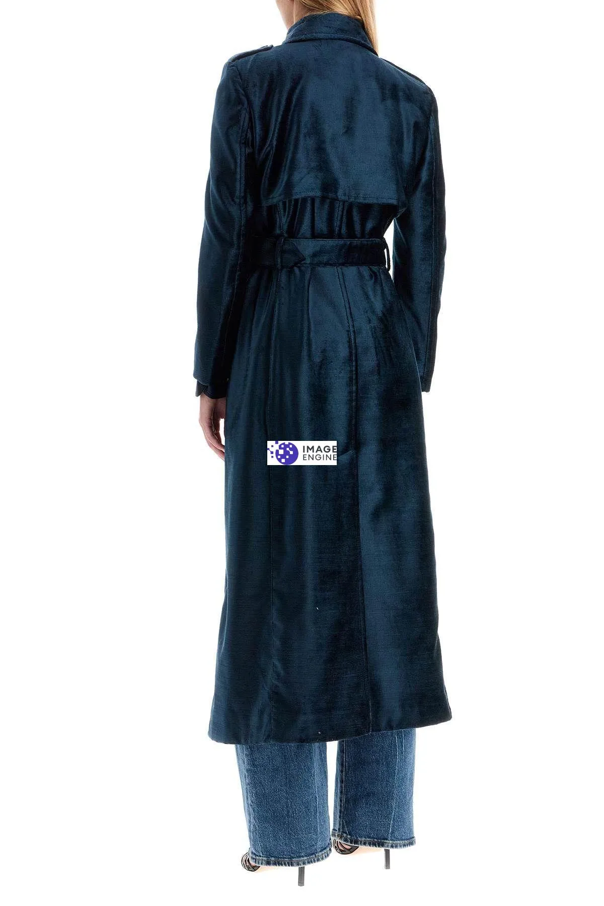 Cappotto doppiopetto in velluto fiammato