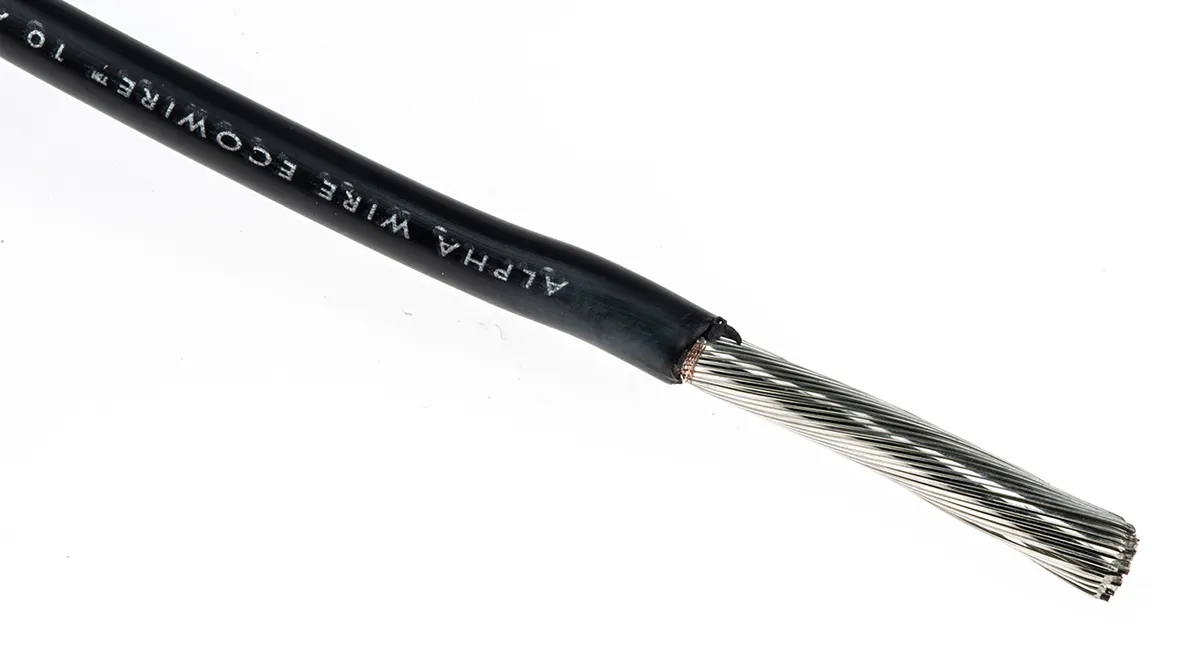 Cavo di collegamento apparecchiature Alpha Wire, 5,2 mm², 10 AWG, 600 V, 30m, Nero, UL11028