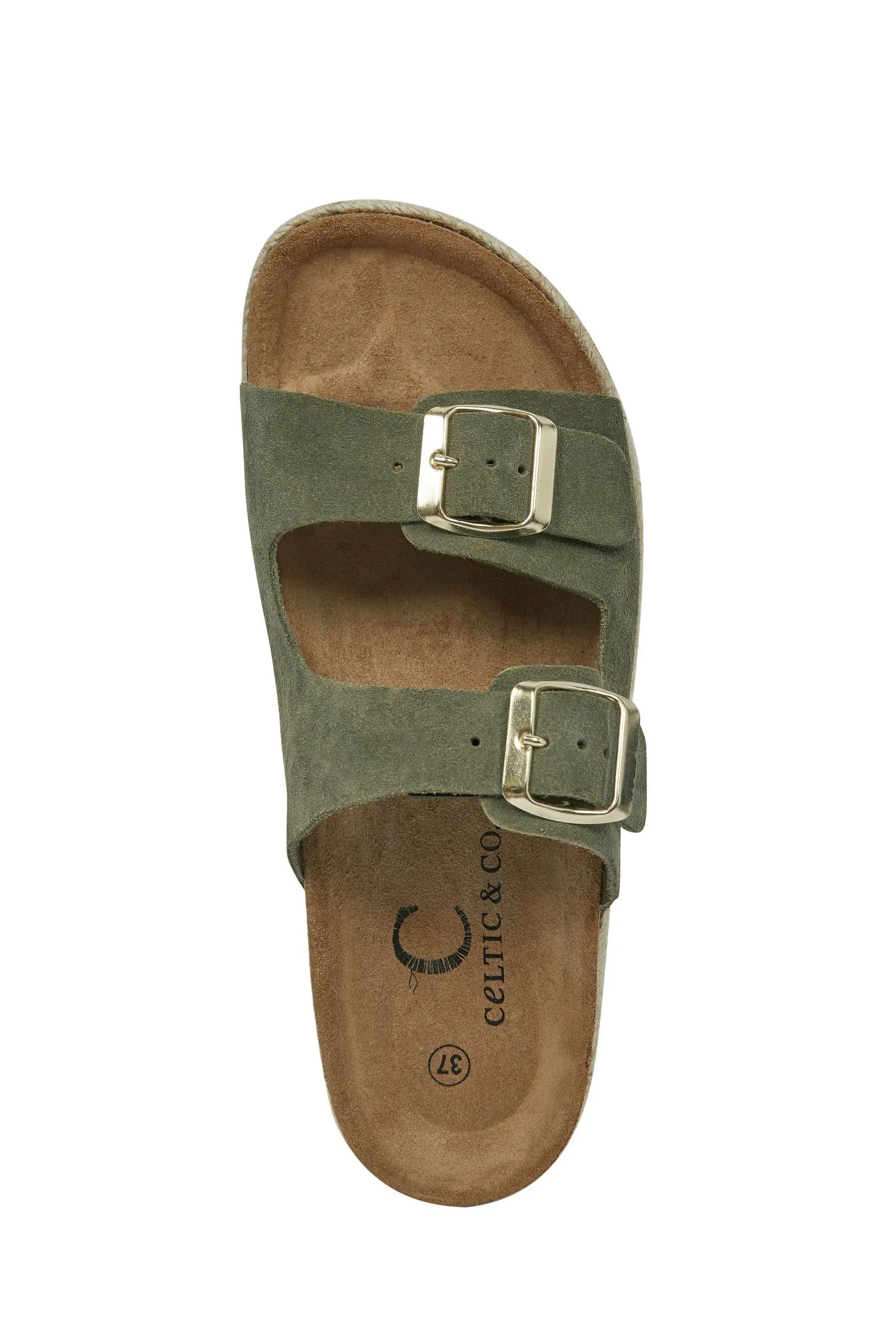 Celtic & Co. Verde - Sandali con doppia fibbia
