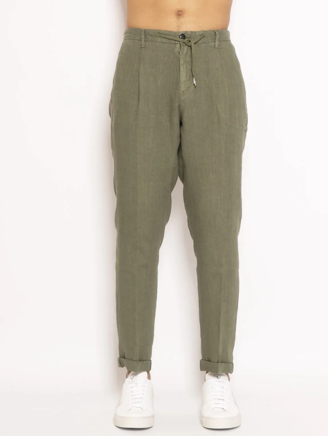 Chino in Lino Verde