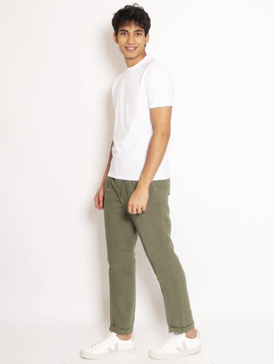 Chino in Lino Verde