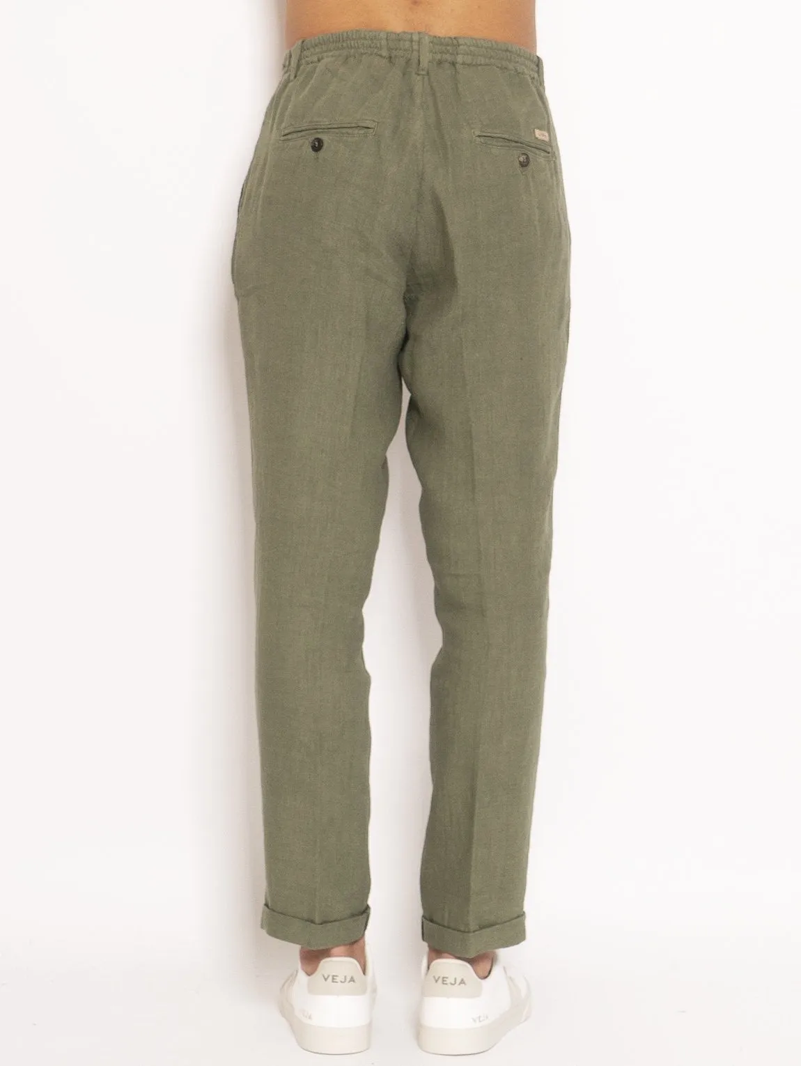 Chino in Lino Verde