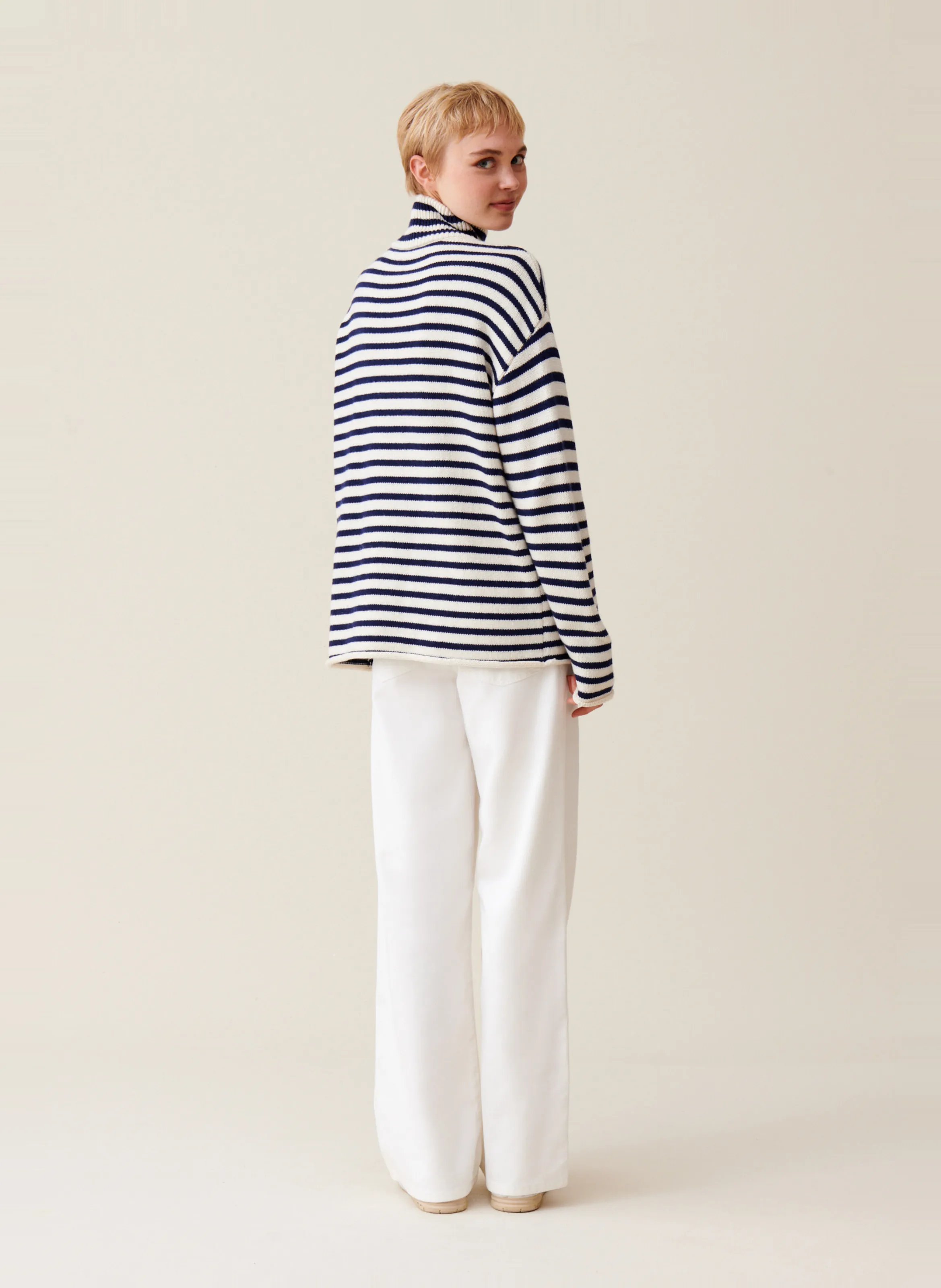  CLAUDIE PIERLOT   Maglione a righe con collo alto e bottoni | Multicolore
