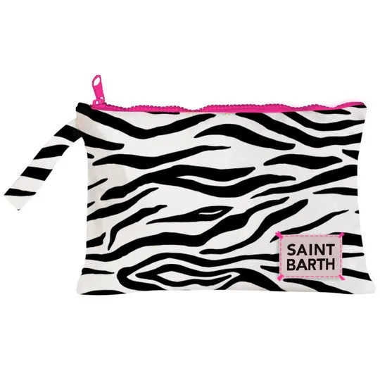 Clutch Bag with Pattern and Logo / Black