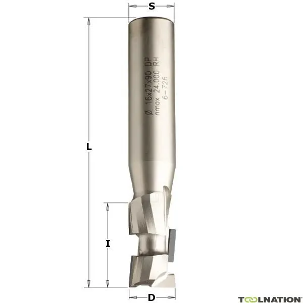 CMT 140.203.61 Fresa diamantata con taglio-spacco 20 mm, gambo 20 x 50 mm