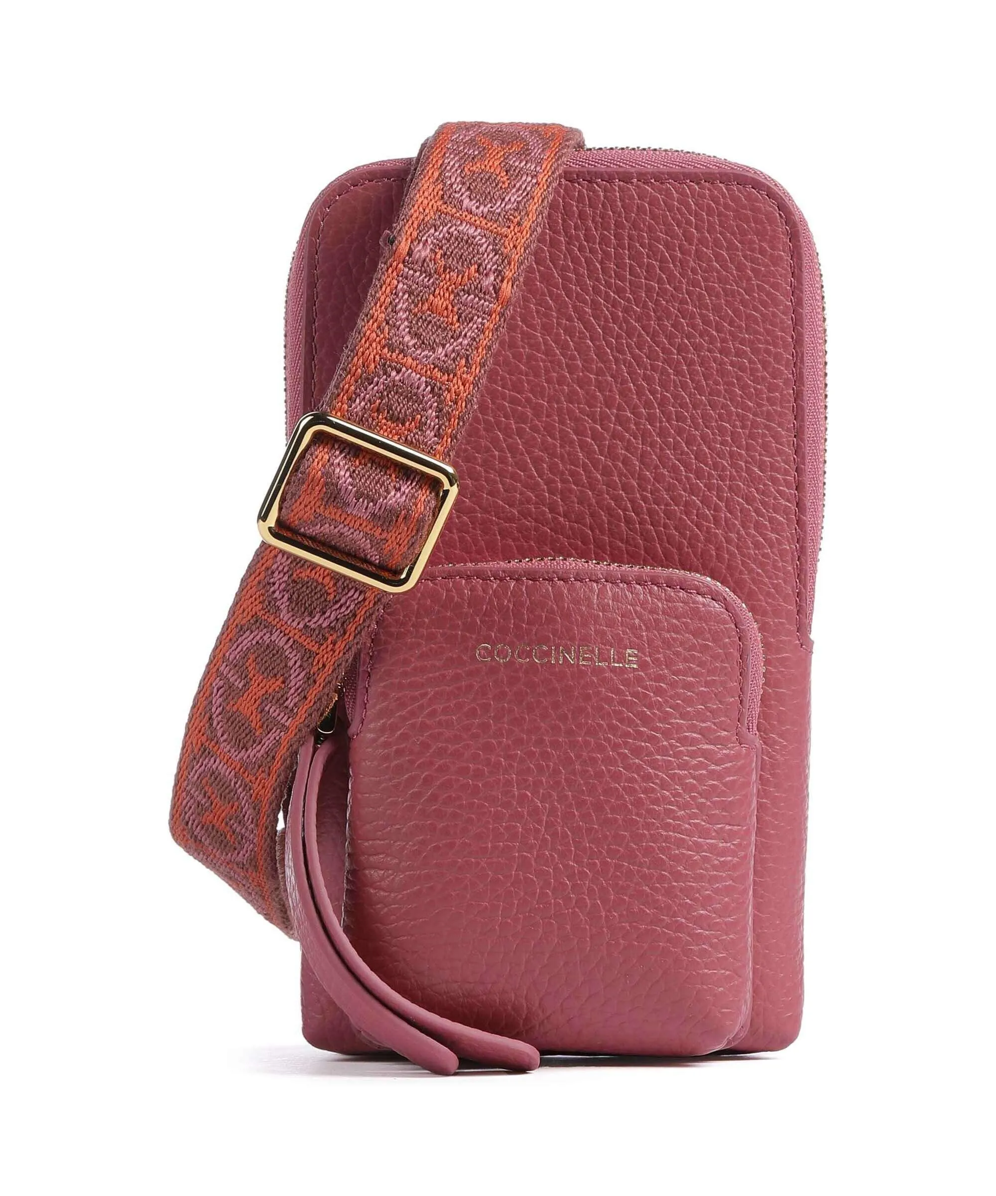  Coccinelle Pixie Borsetta porta cellulare pelle di vacchetta grana rosa antico  