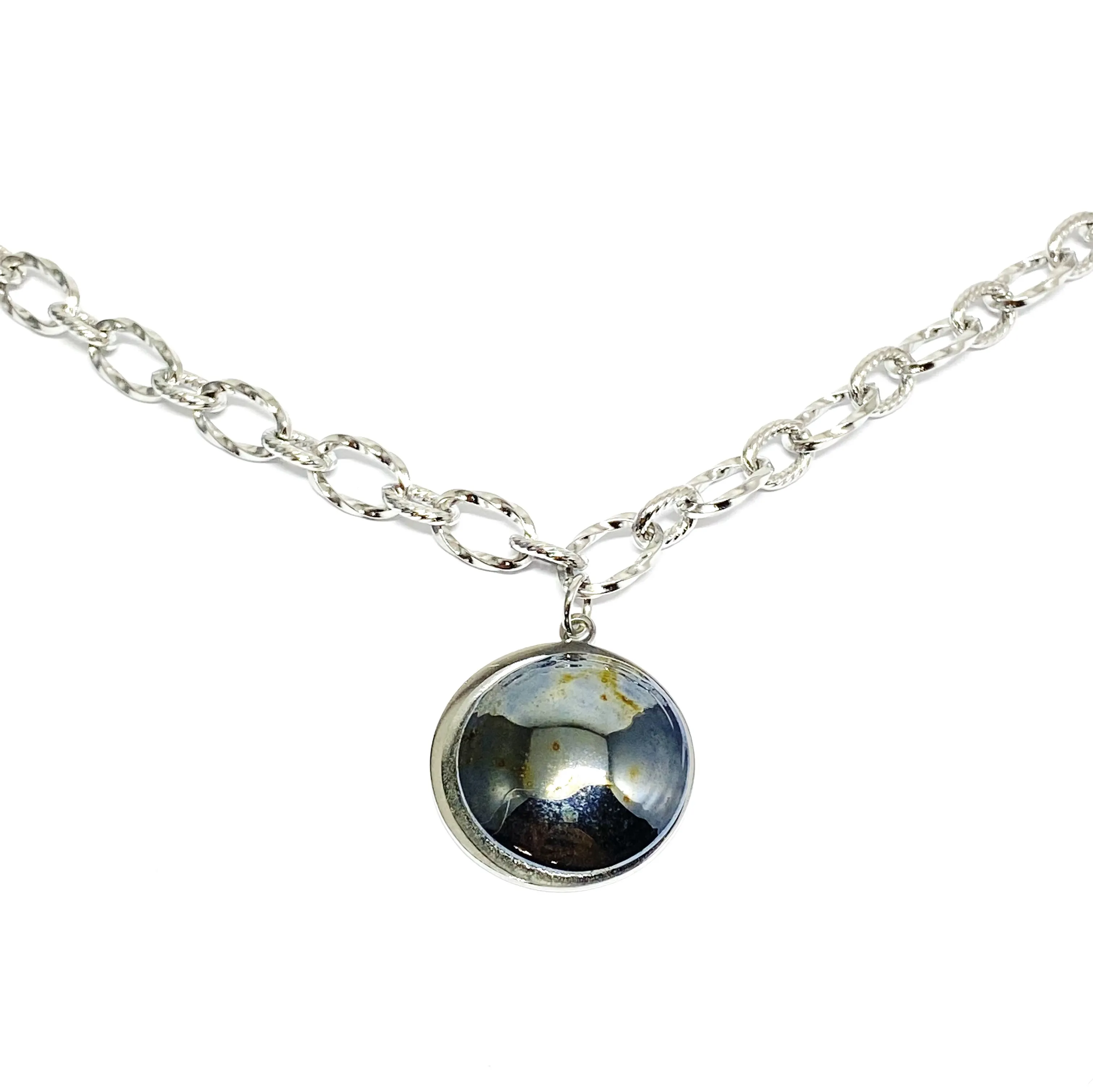 COLLANA CIONDOLO MAGRITE VETRO DI MURANO con catena lavorata